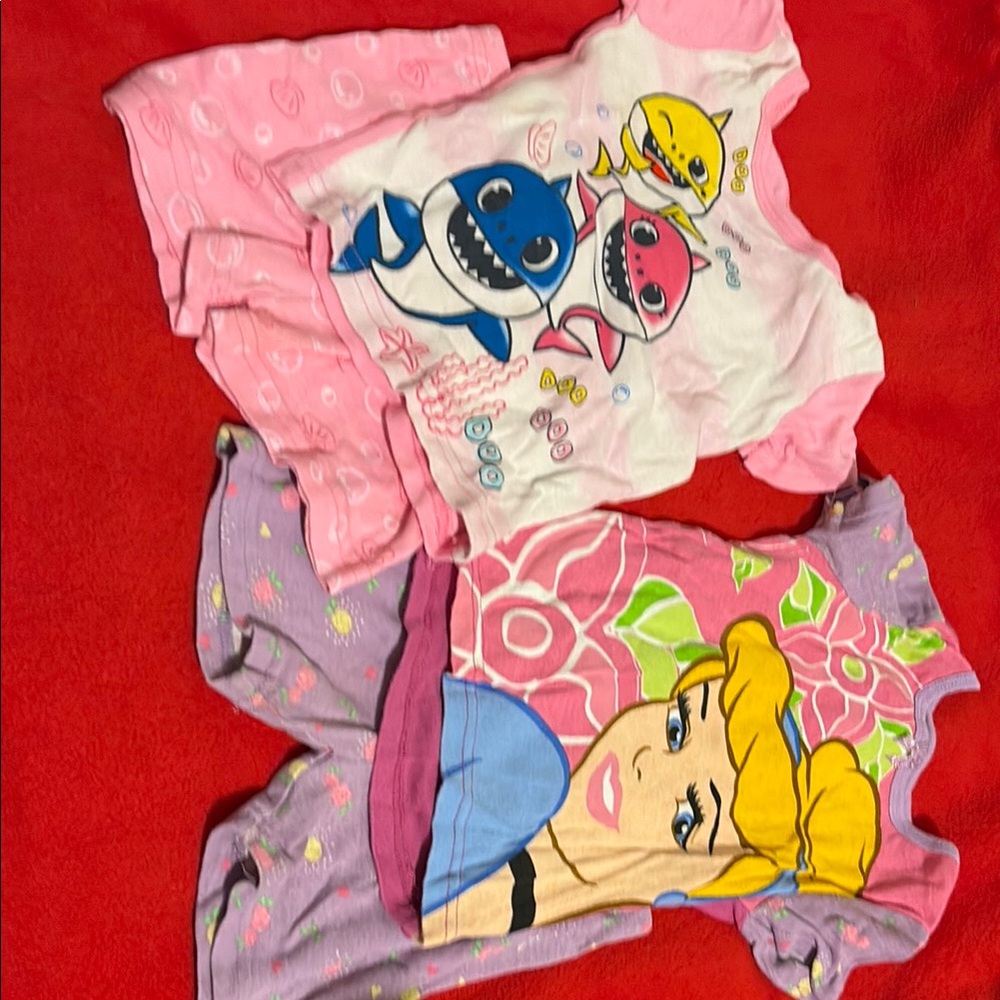 Kids Cartoon Pajama Set - Pink and Purple